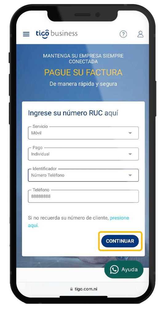 Pagar Factura De Tigo Business Con Tarjeta De Cr Dito O D Bito Tigo Ni