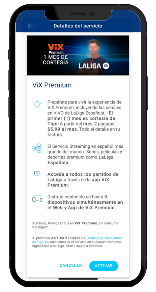 C Mo Contratar Vix Premium Laliga Con Mi Plan Pospago Tigo Ni