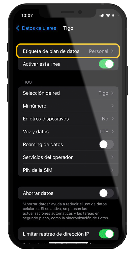 Etiqueda de datos - eSIM - iPhone | iOS -  SIM Virtual - Tigo Nicaragua
