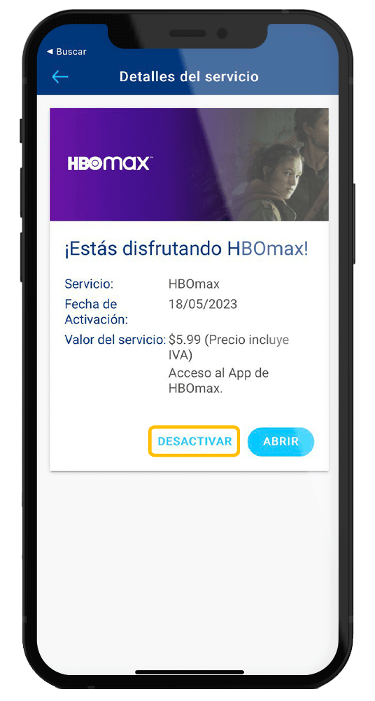 Cancelar Servicio HBOMax - Tigo Nicaragua