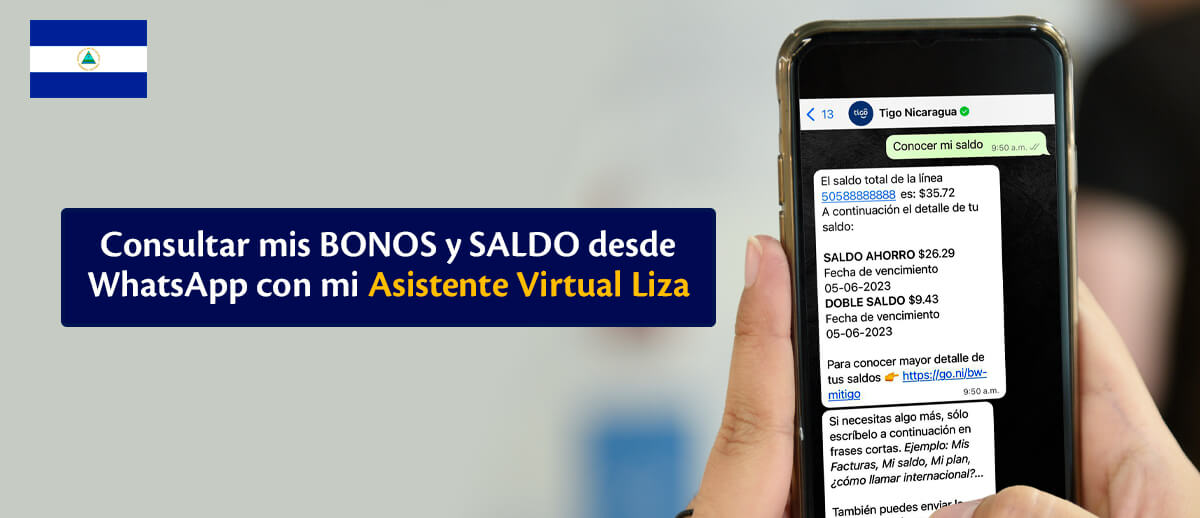 Consultar mis bonos y saldo disponible desde WhatsApp - Tigo Nicaragua