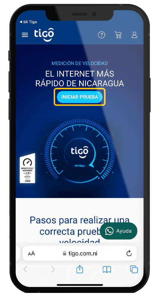 Test | Prueba de Velocidad de Internet desde la App Mi Tigo - Tigo Nicaragua