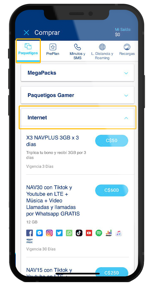 Oferta | Compra Bonos de Internet | App - Recarga Tigo Nicaragua